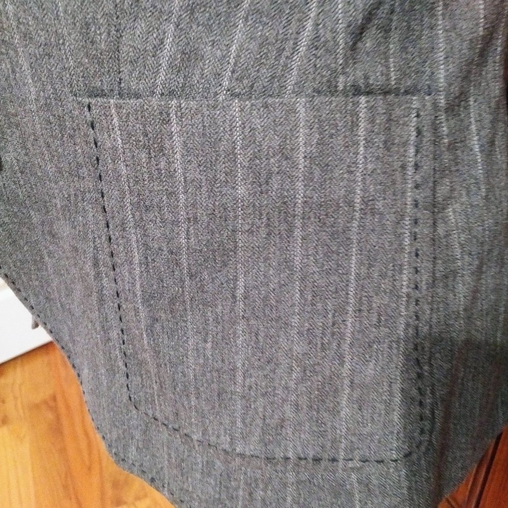 Zara Basic Collection Pinstripe Gray Blazer - image 6
